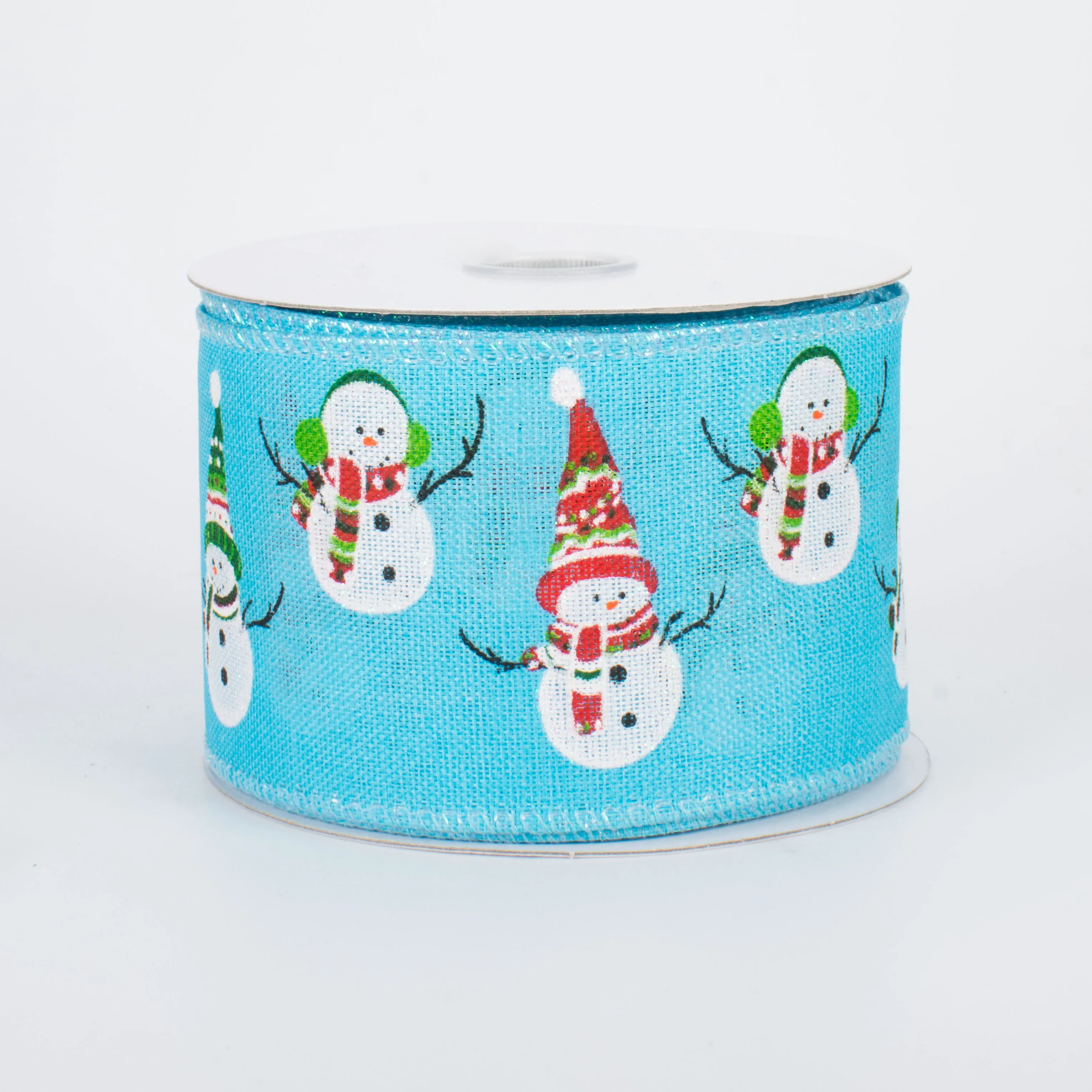 2.5" Snowman Friends Ribbon: Glacier Blue (10 Yards)
