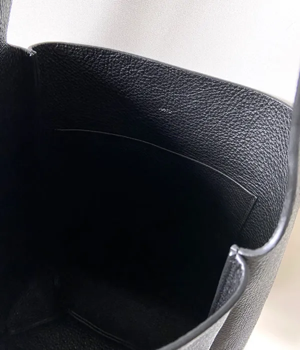 Aeta/PEBBLE GRAIN LEATHER SHOULDER S (BLACK)