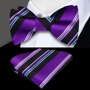 Ambitious Stripe Self-Tie Bow Tie