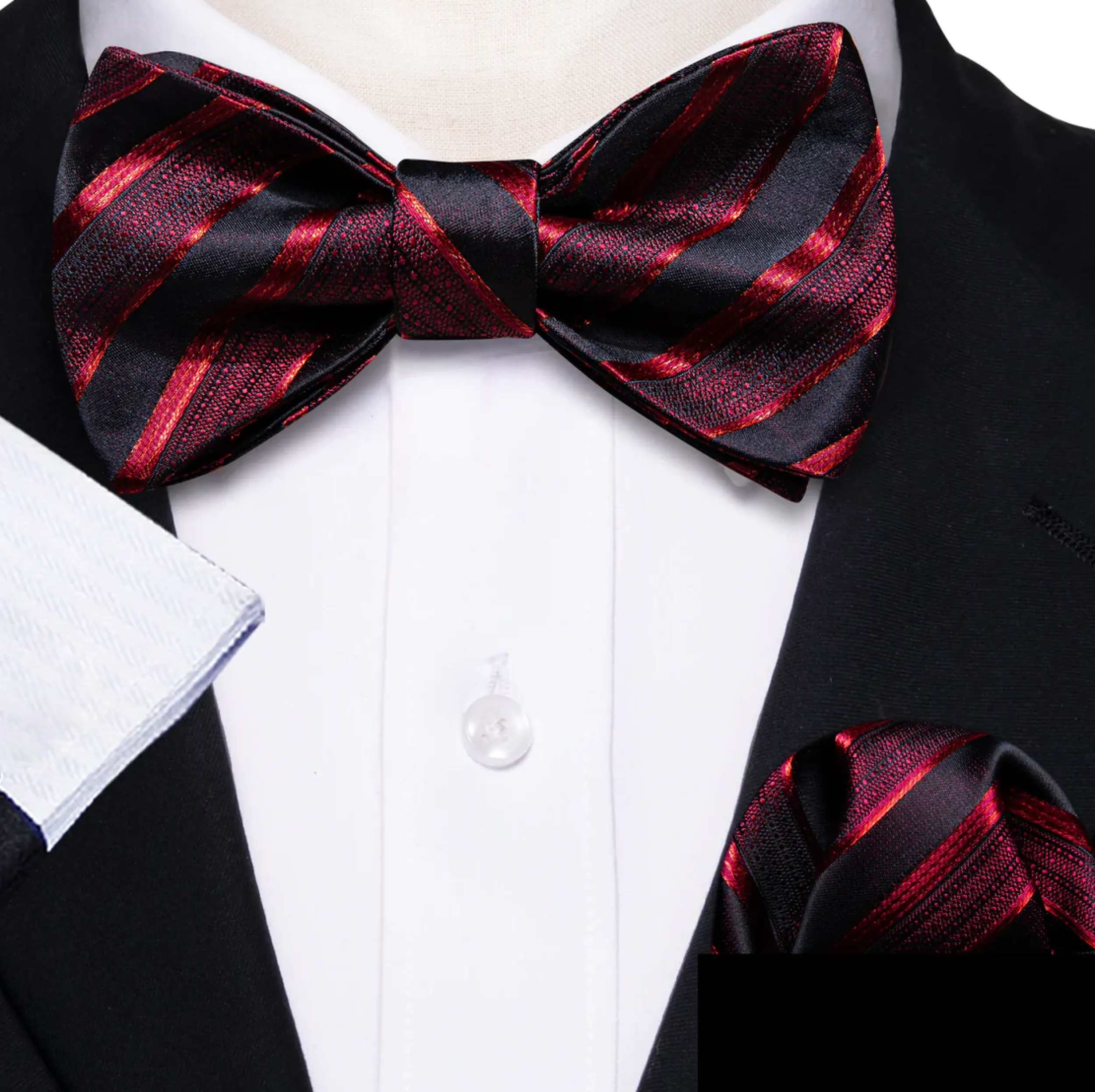 Ambitious Stripe Self-Tie Bow Tie