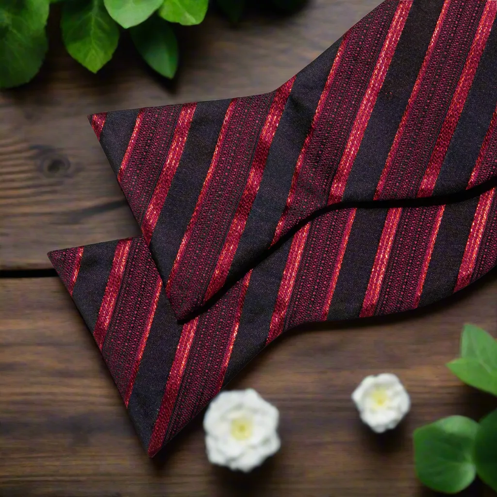 Ambitious Stripe Self-Tie Bow Tie