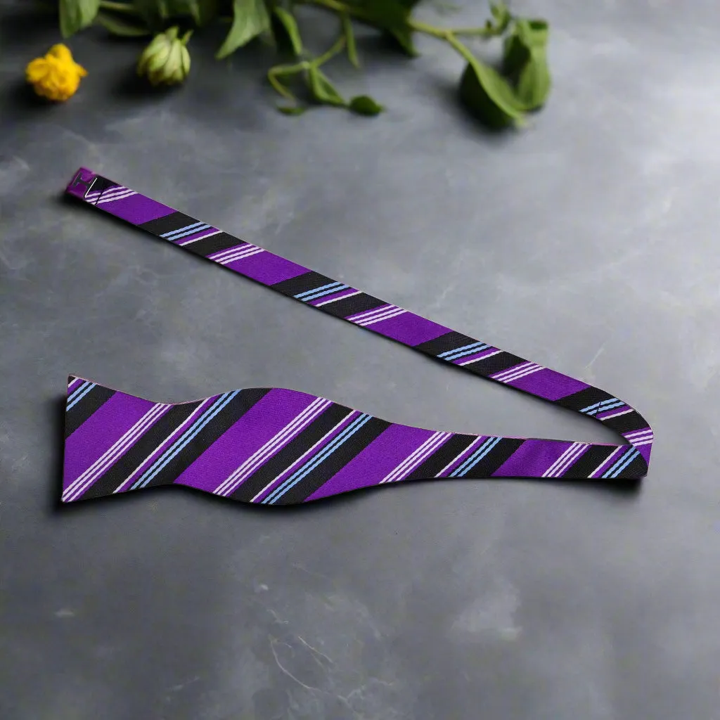 Ambitious Stripe Self-Tie Bow Tie