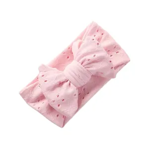 Baby Top Knot Double Bow Headband  Baby Pink