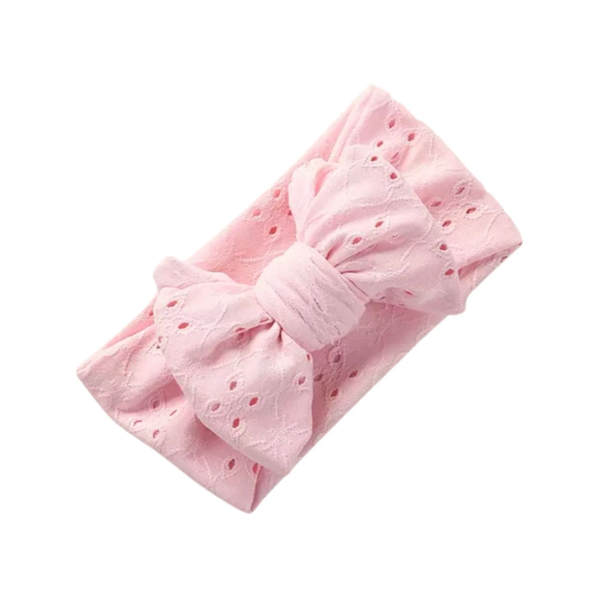 Baby Top Knot Double Bow Headband  Baby Pink