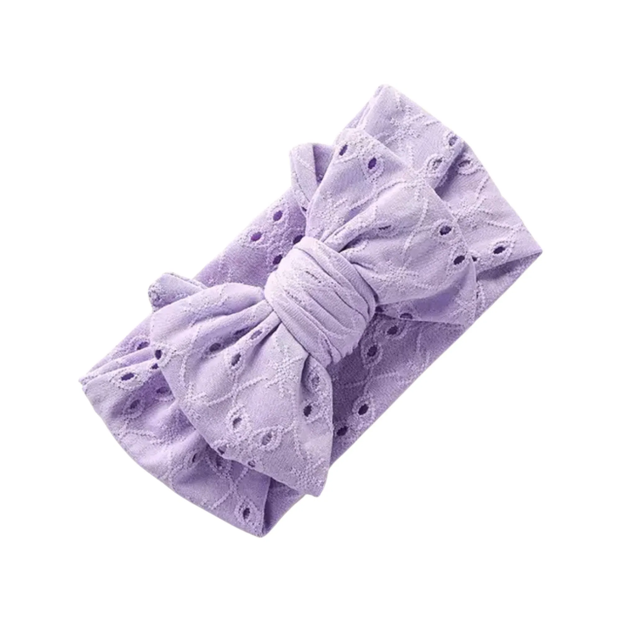 Baby Top Knot Double Bow Headband  Purple