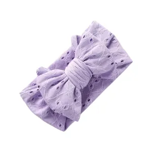 Baby Top Knot Double Bow Headband  Purple