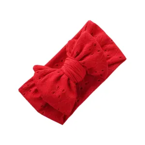 Baby Top Knot Double Bow Headband  Red