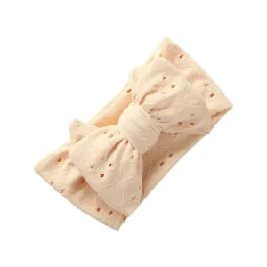 Baby Top Knot Double Bow Headband  Sand