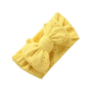 Baby Top Knot Double Bow Headband  Yellow