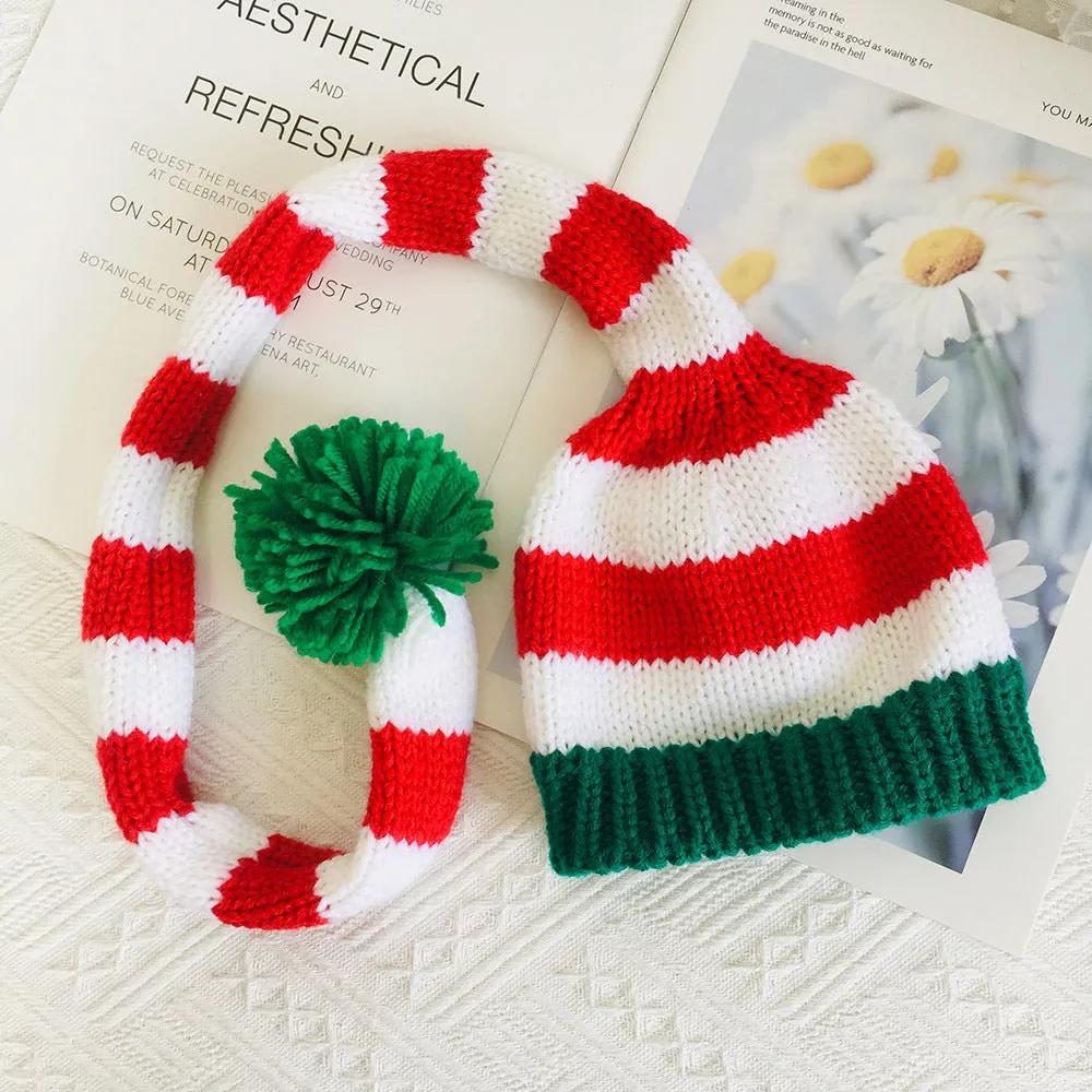 Babymoon Baby Long Tail Ball Cap | Baby Photography Props | Costume | Red-Green