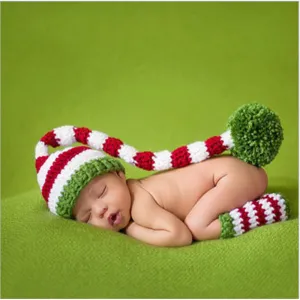 Babymoon Baby Long Tail Ball Cap | Baby Photography Props | Costume | Red-Green