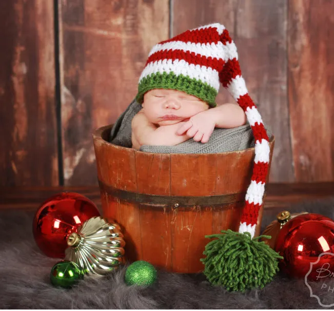 Babymoon Baby Long Tail Ball Cap | Baby Photography Props | Costume | Red-Green