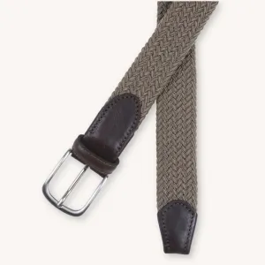 Beige Braided Elastic Belt