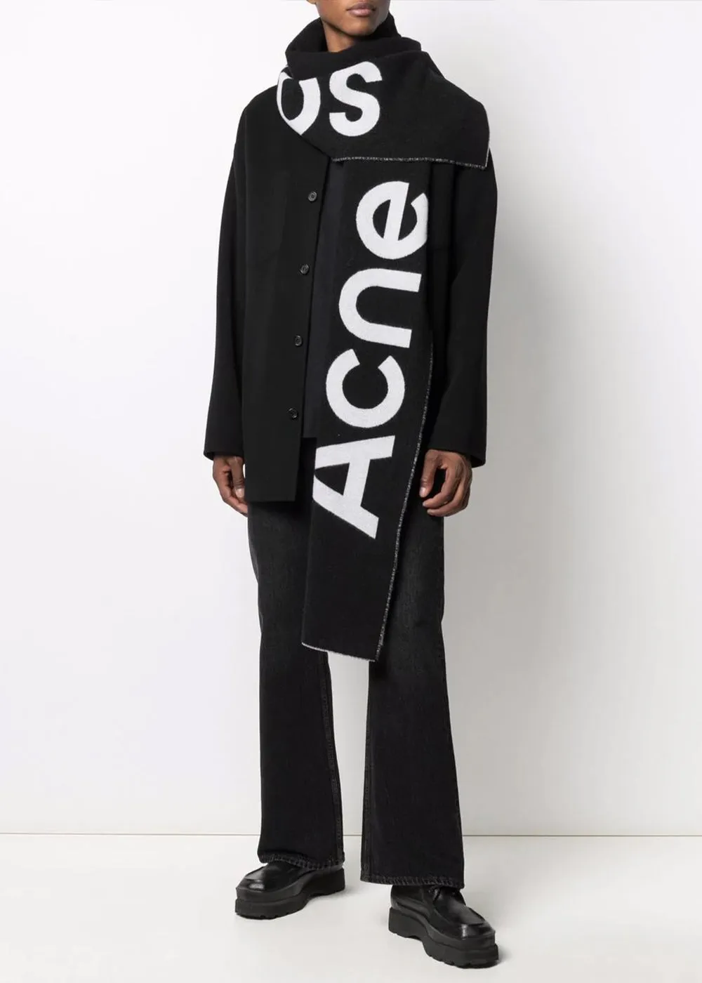 Black & White Logo Wool Scarf