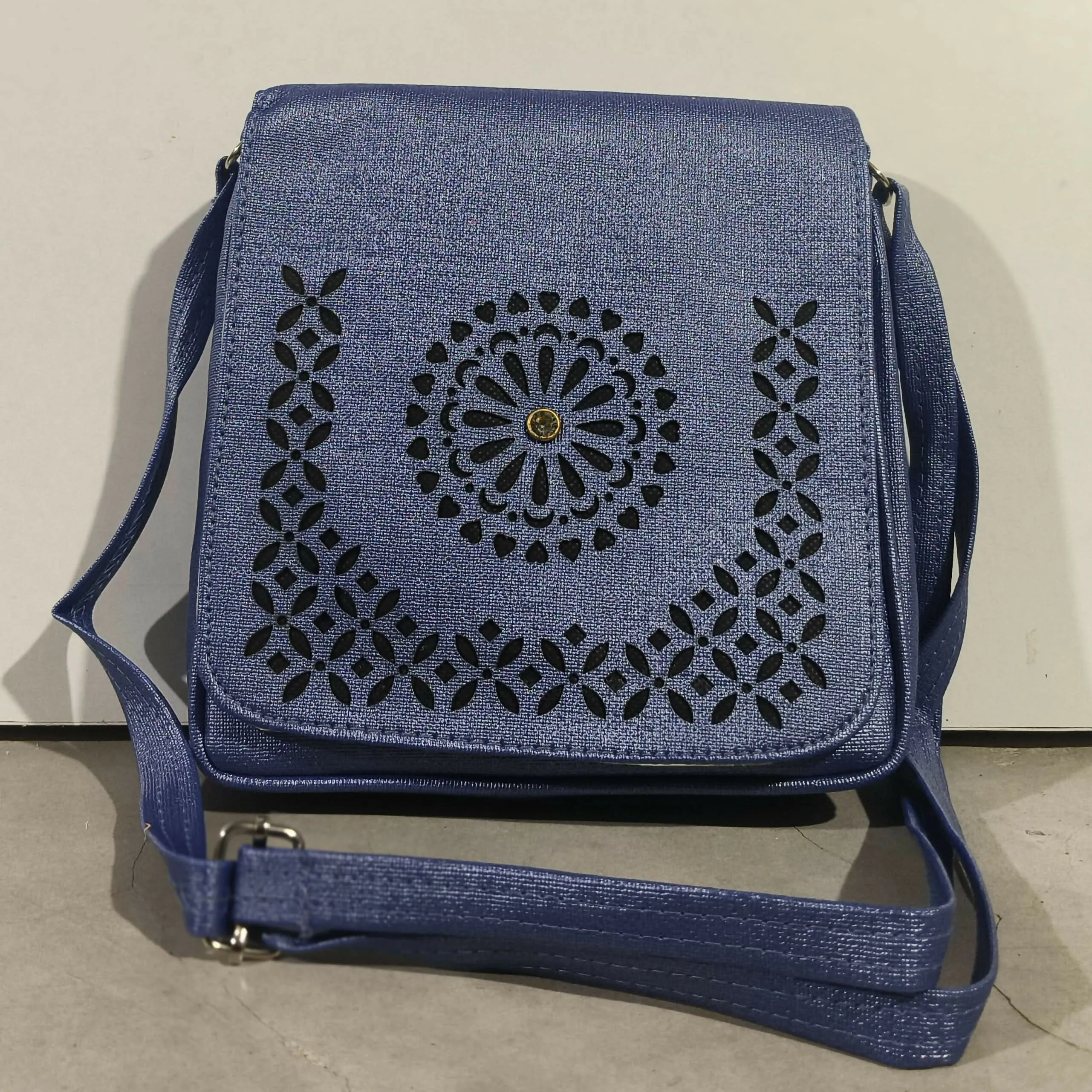 Blue Laser-Cut Crossbody Bag (TPT)
