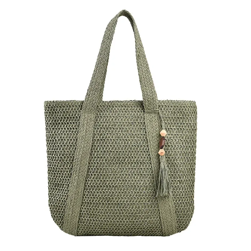 Bohemian Straw Beach Handbag: Summer Style Essential for Women