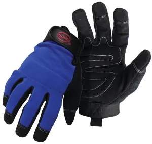 Boss 5205M Mechanic Gloves, Men's, M, Reinforced Thumb, Wrist Strap Cuff, Blue :PR: QUANTITY: 1