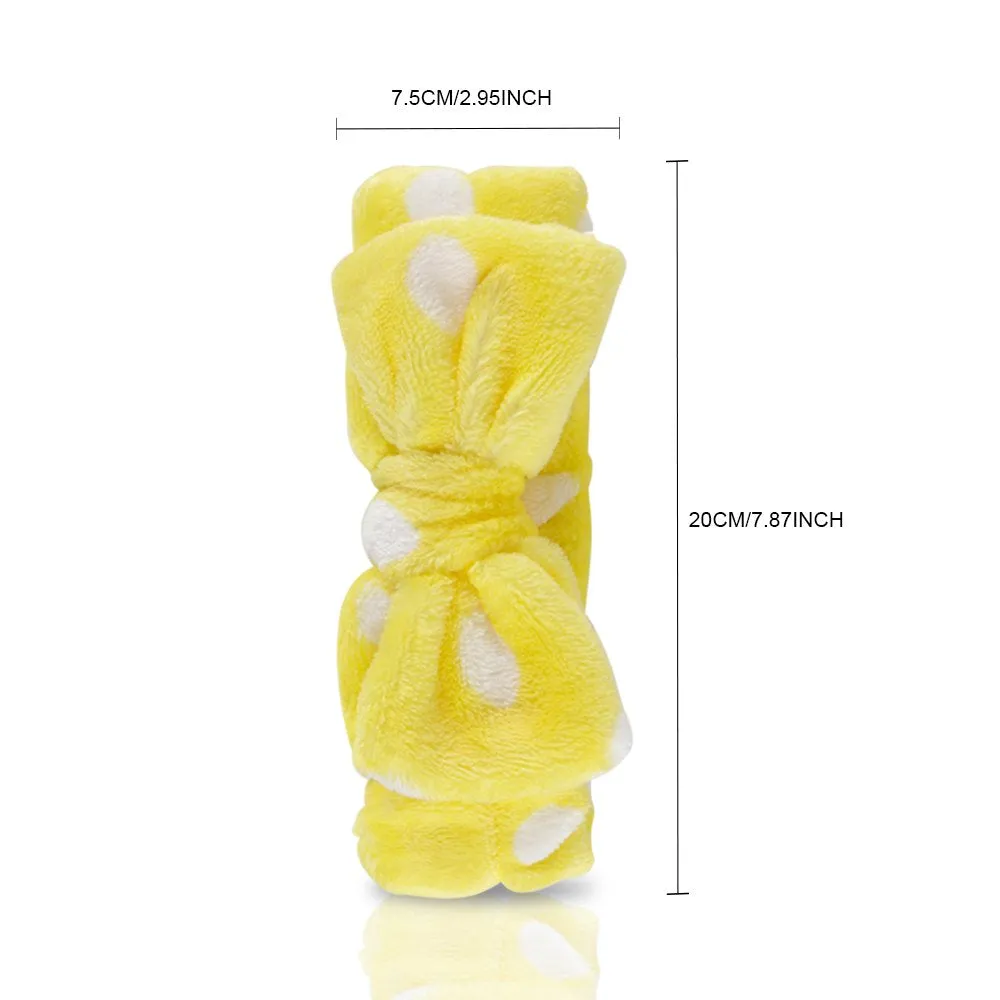 Bow HeadBands, Women Headbands for Makeup Cosmetic Facial Shower Spa Elastic Hair Band Hairlace Headband for Baby girls Yellow Blue Green Purple Pink, 5pcs