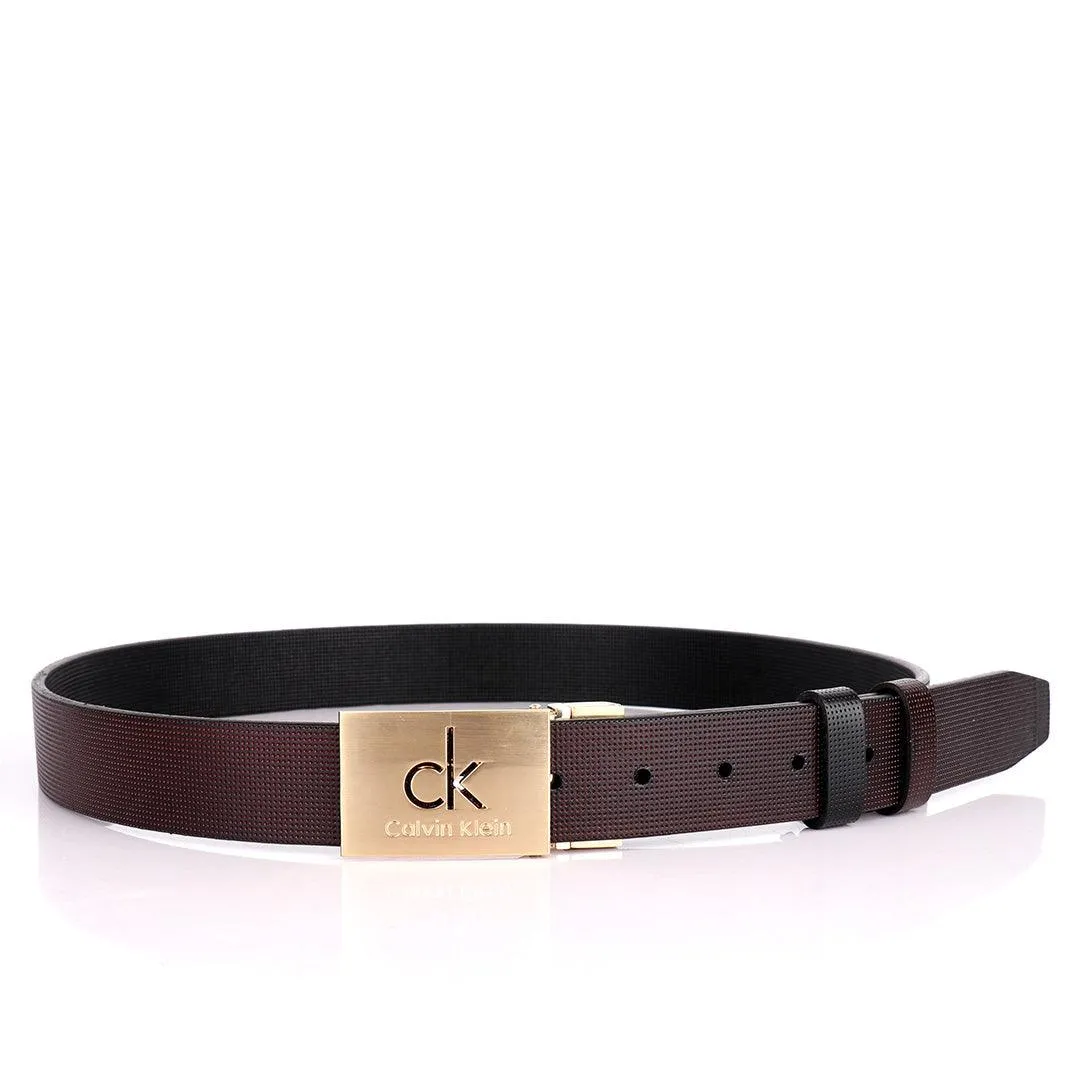 CK Dotted Leather Men's Reversible Black And Brown Belt