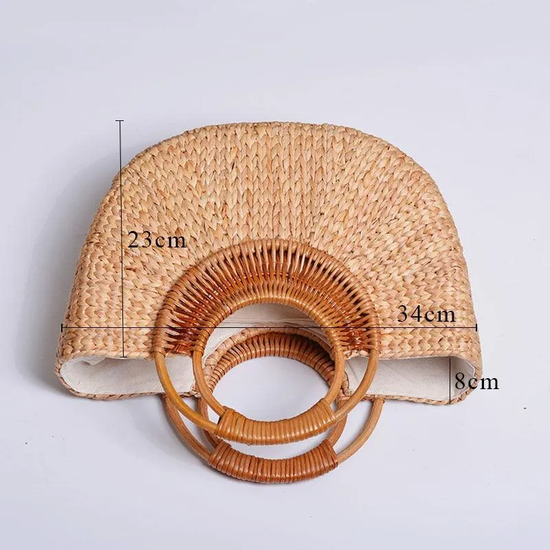 Elegant woven straw beach bags