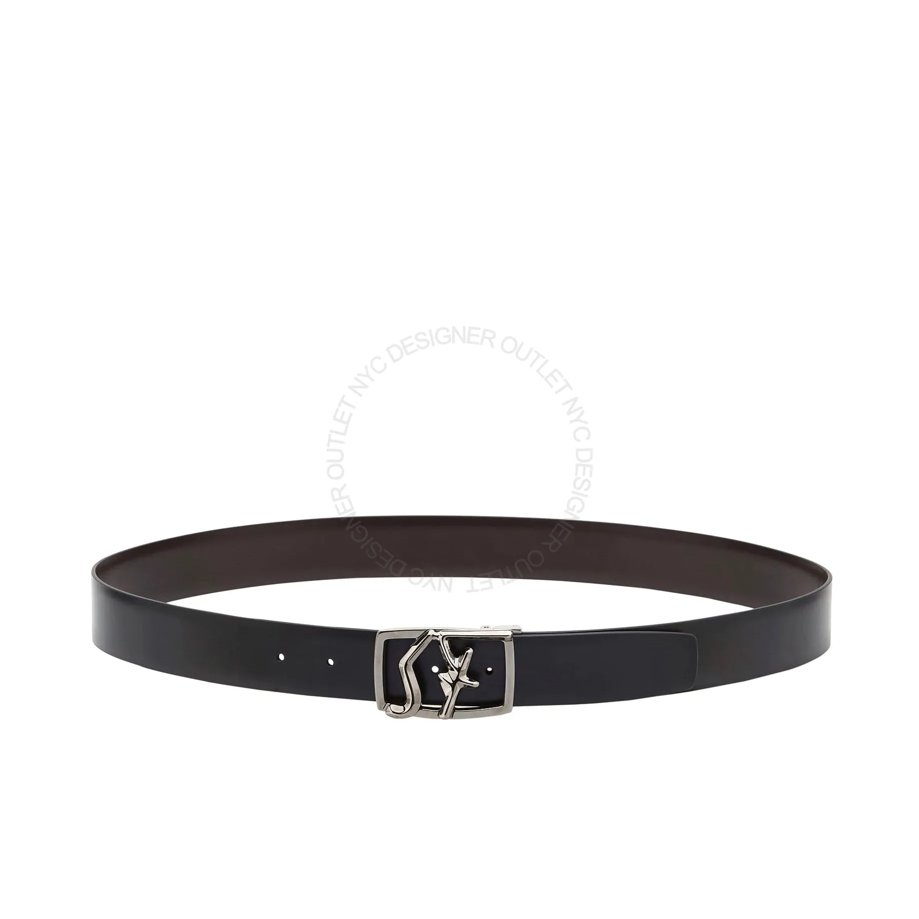 Ferragamo Black/Brown Leather Adjustable & Reversible belt