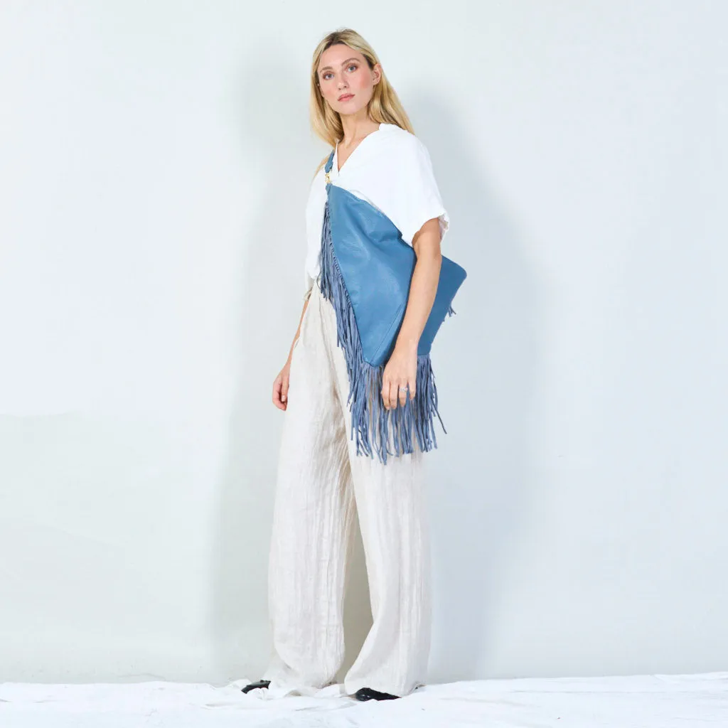 Fringe leather hobo bag wholesale