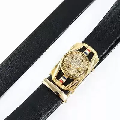 Golden wheel Multi Space Fashion Genuine Belt For Men