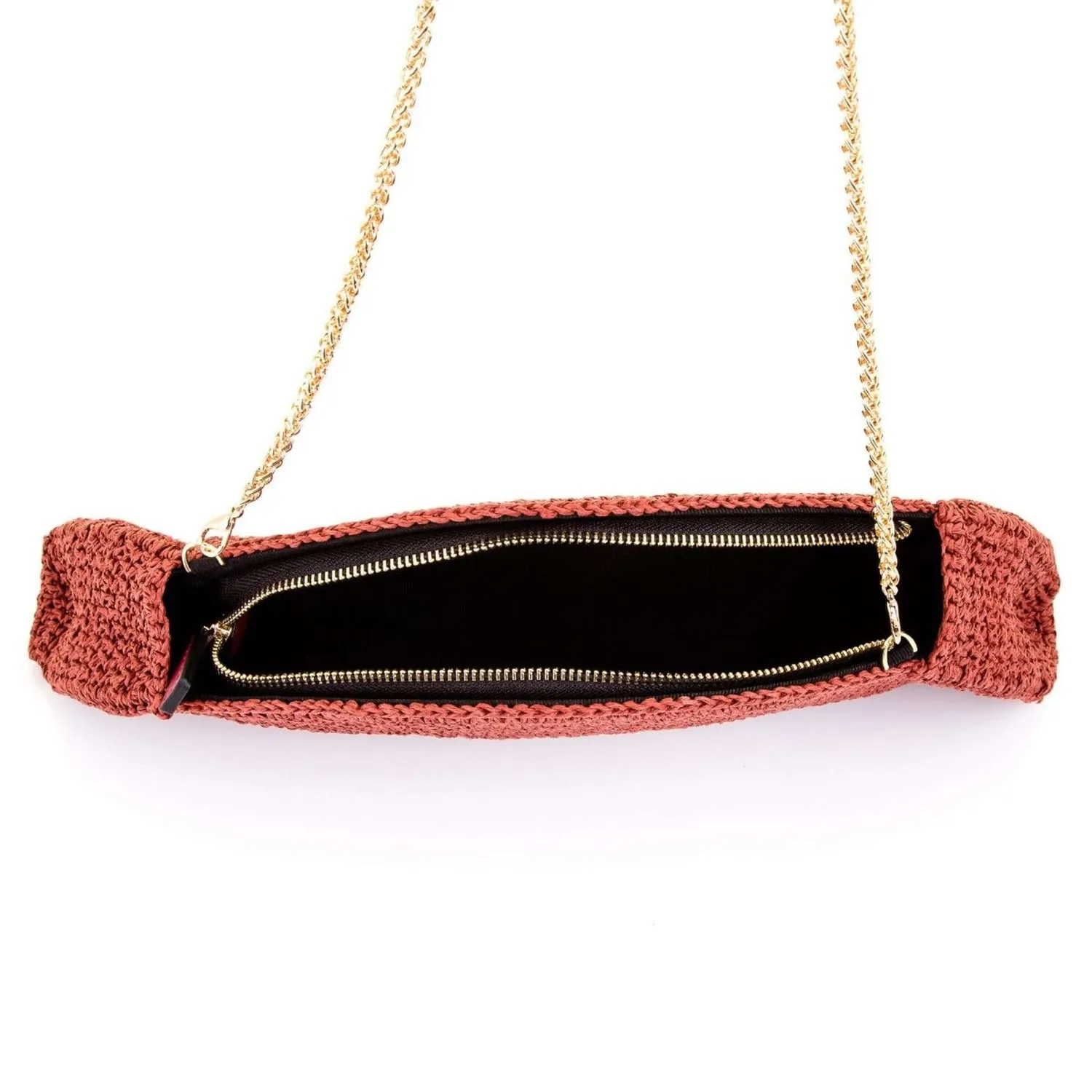 Half-moon Handmade Raffia Clutch Bag