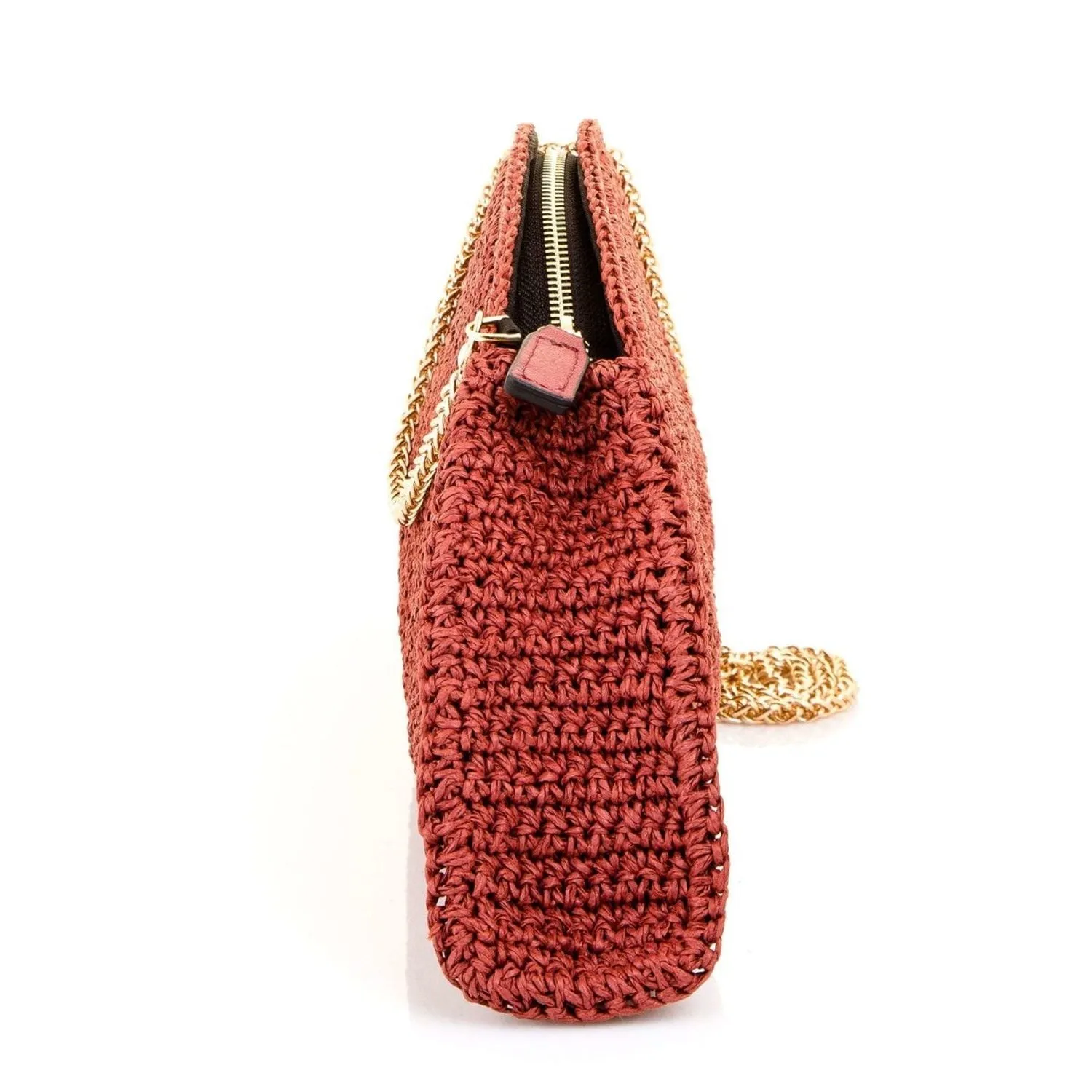 Half-moon Handmade Raffia Clutch Bag