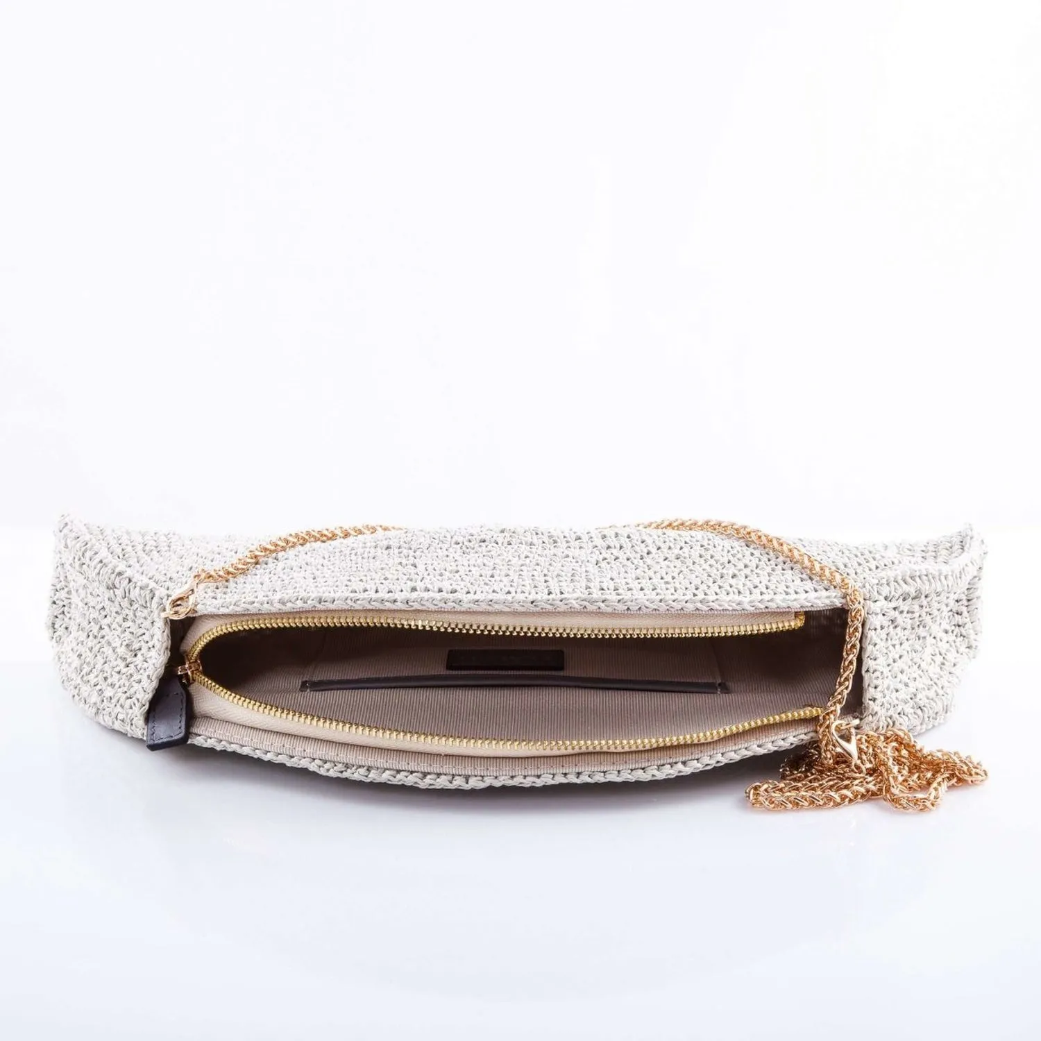 Half-moon Handmade Raffia Clutch Bag