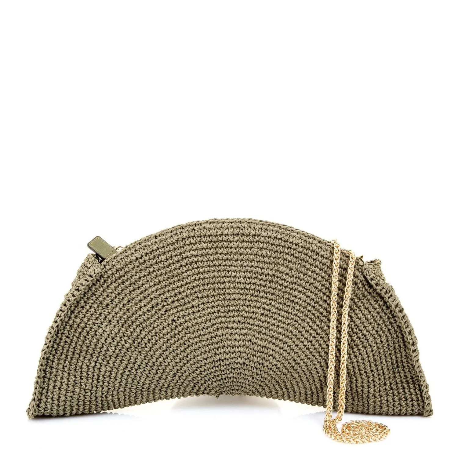 Half-moon Handmade Raffia Clutch Bag