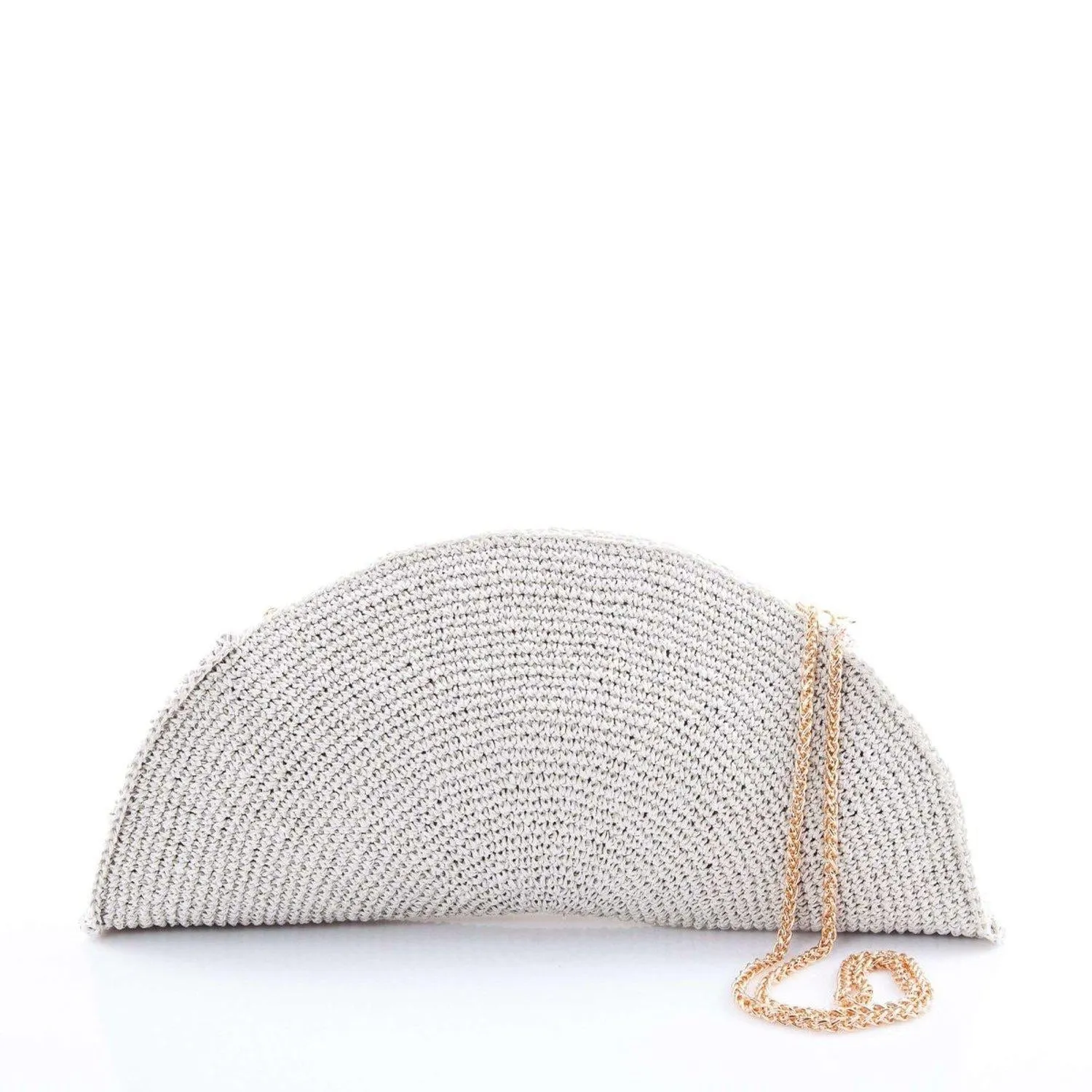 Half-moon Handmade Raffia Clutch Bag