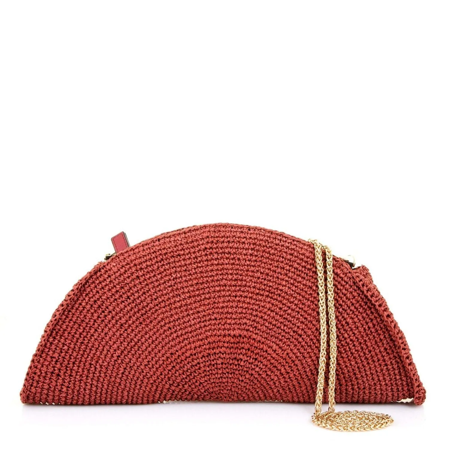 Half-moon Handmade Raffia Clutch Bag