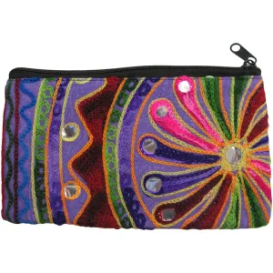 Indian Vintage Embroidered Fabric Cosmetic Bags Pouch Makeup Organizer Clutch