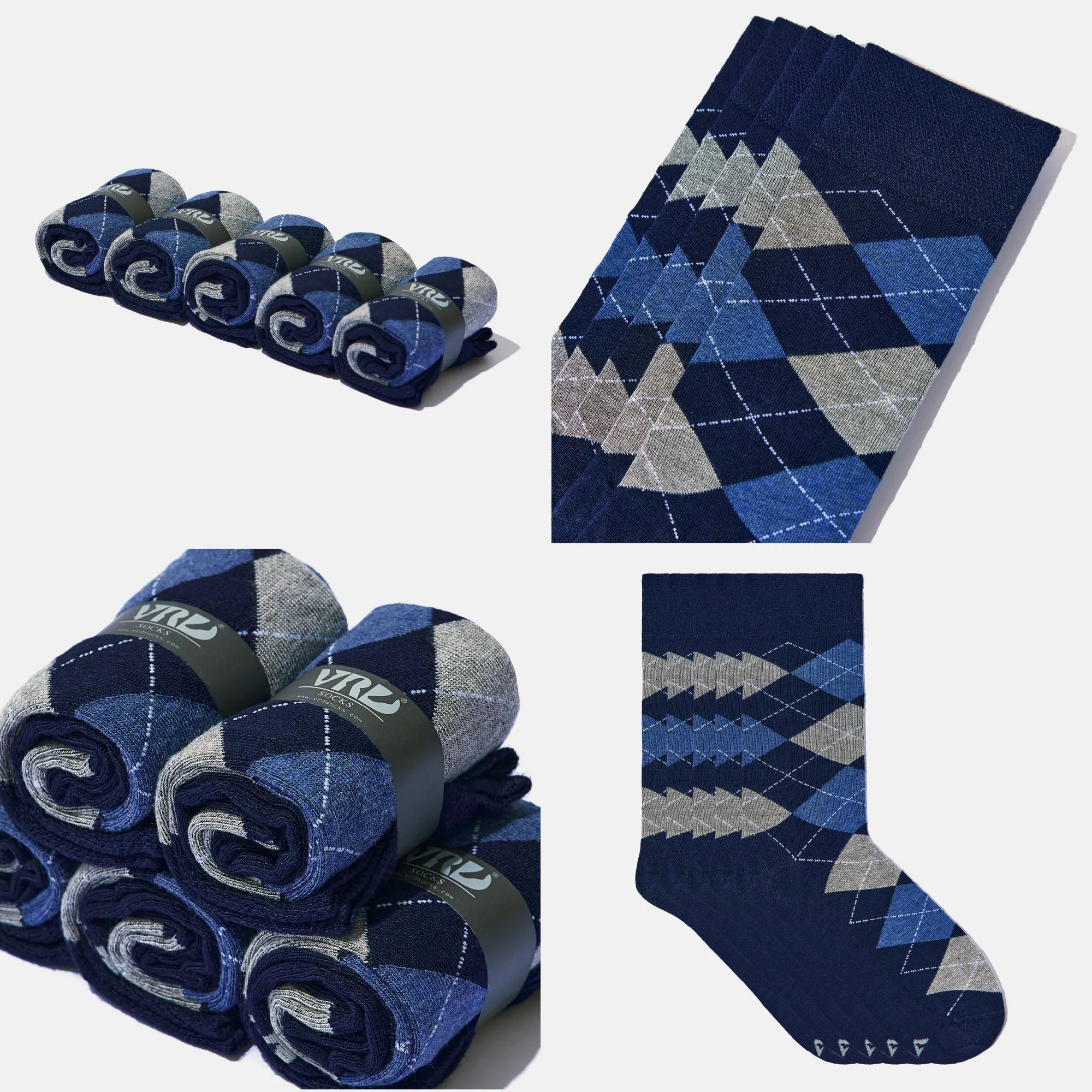 Men's Bamboo Dress Socks  All Argyle Design Pack of 1/3/5 Pairs