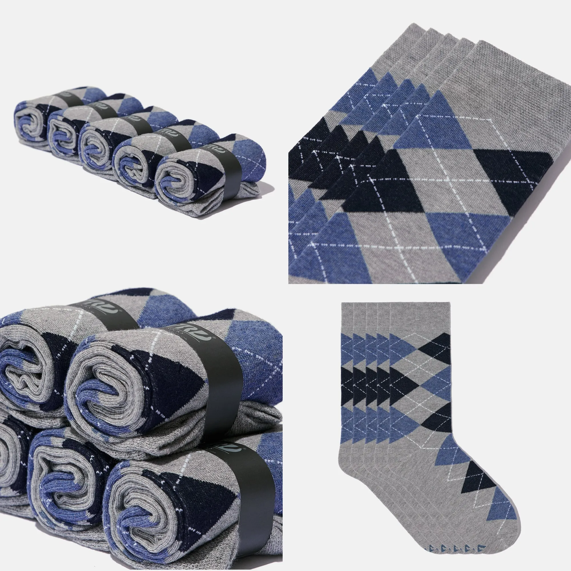 Men's Bamboo Dress Socks  All Argyle Design Pack of 1/3/5 Pairs