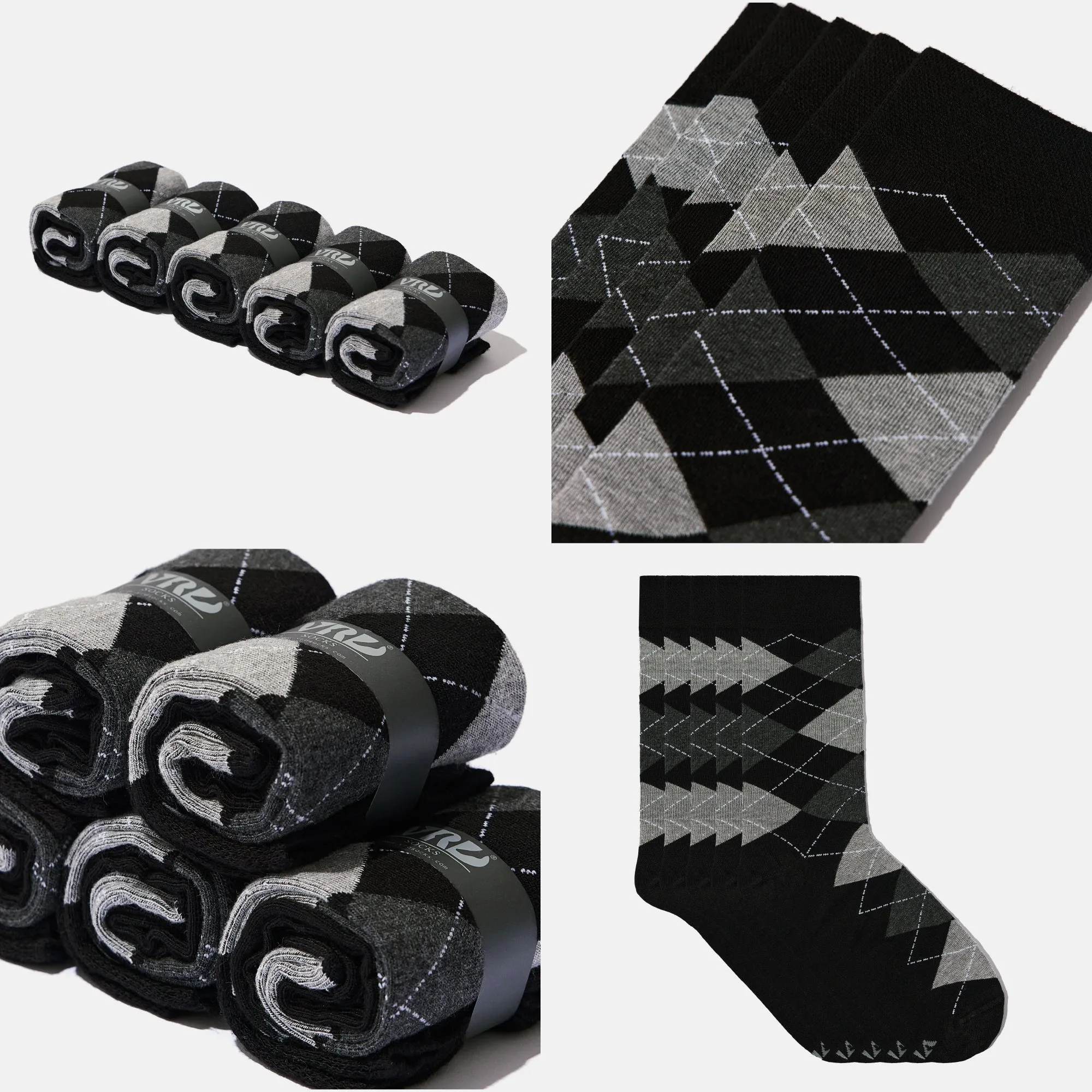 Men's Bamboo Dress Socks  All Argyle Design Pack of 1/3/5 Pairs