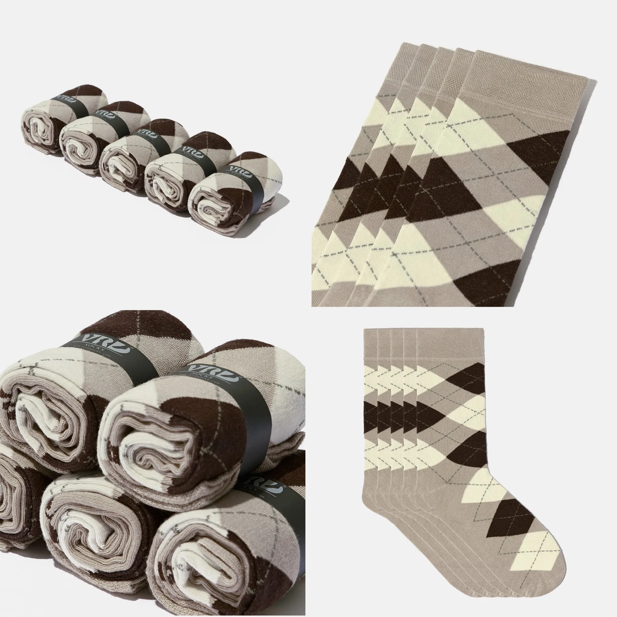Men's Bamboo Dress Socks  All Argyle Design Pack of 1/3/5 Pairs