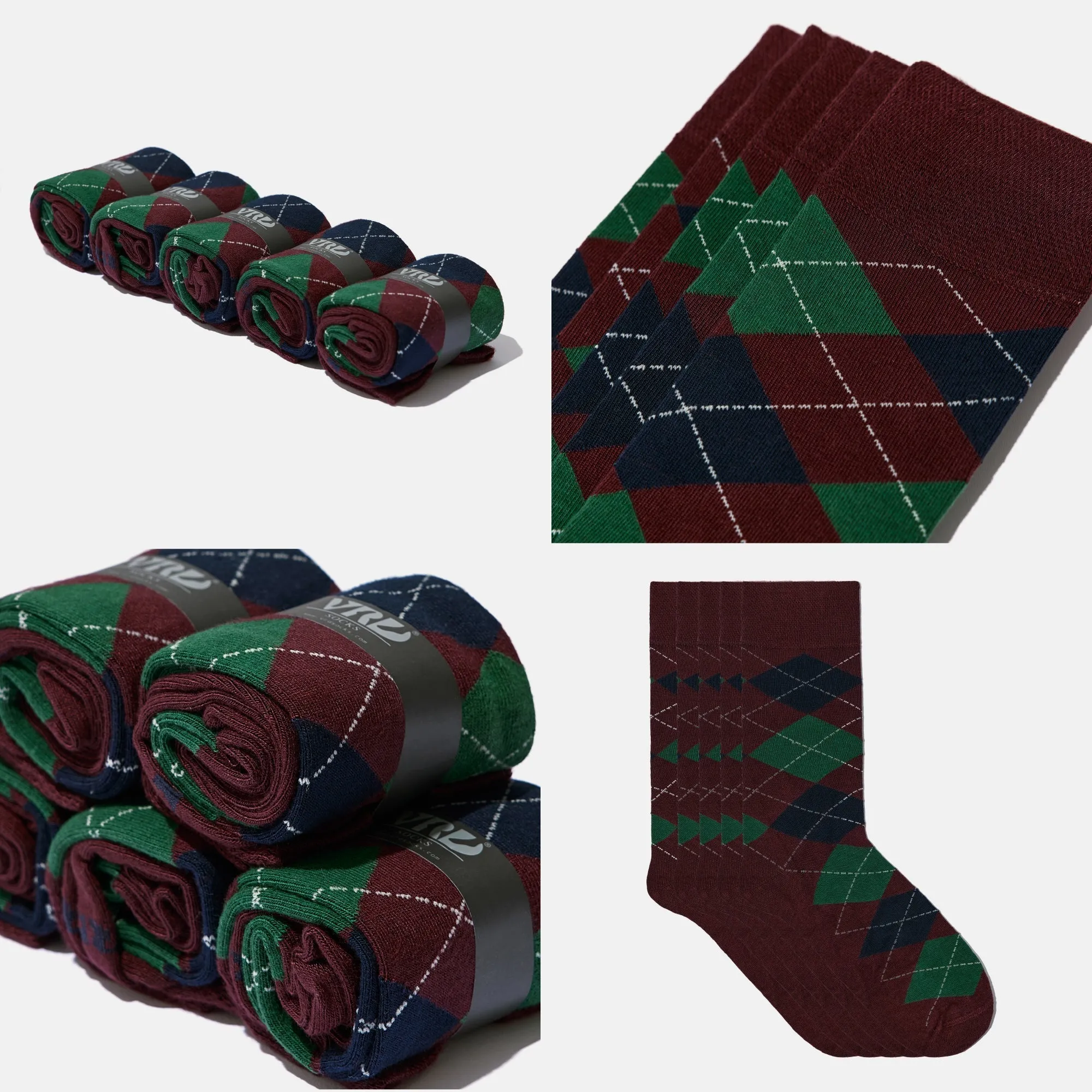 Men's Bamboo Dress Socks  All Argyle Design Pack of 1/3/5 Pairs