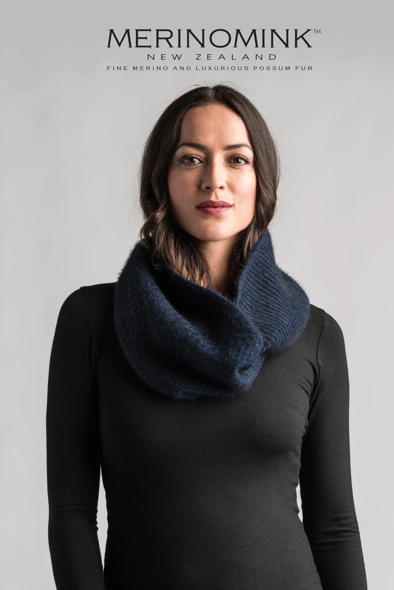Merinomink - Texture Loop Scarf in Merino Wool & Possum Fur