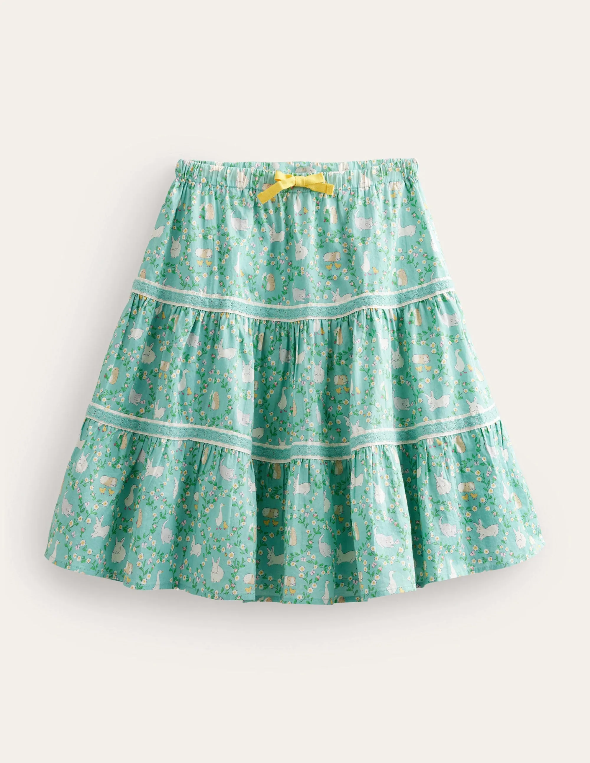 Midi Tiered Skirt-Hot Spring Bunnies