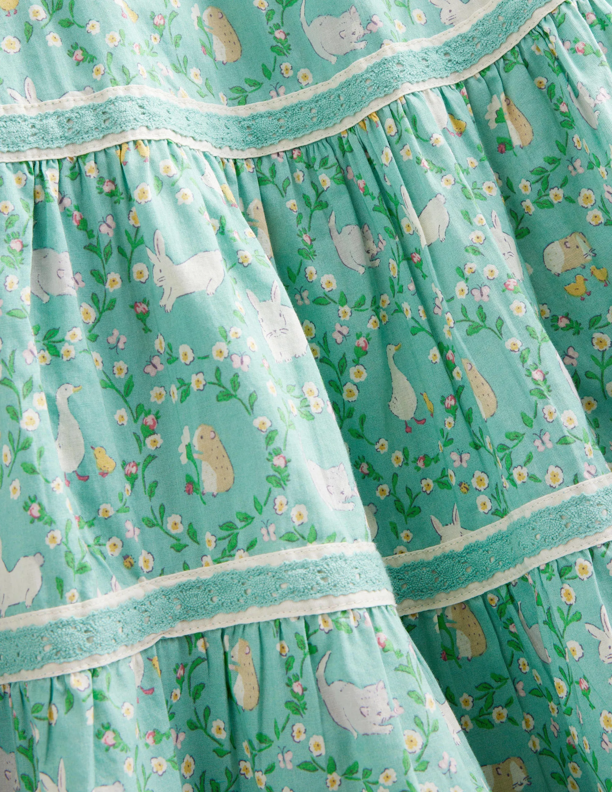 Midi Tiered Skirt-Hot Spring Bunnies