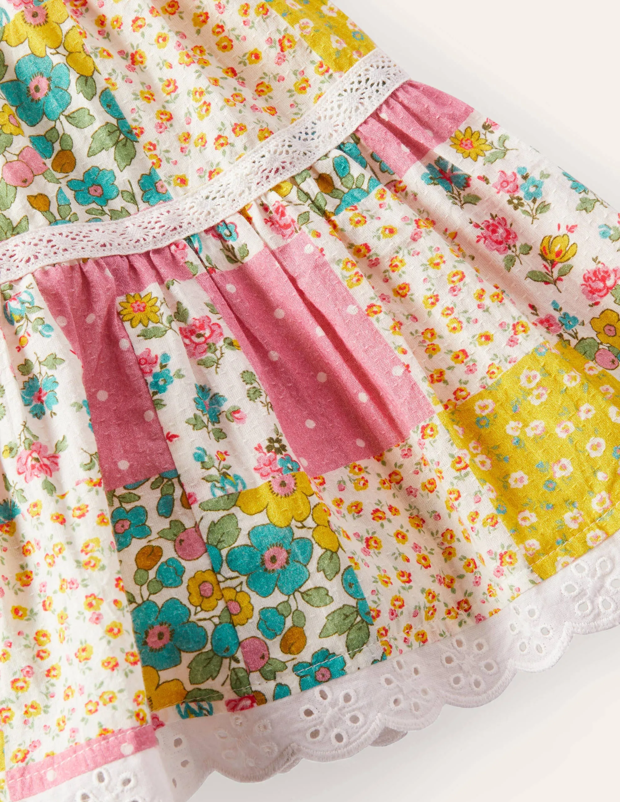 Midi Tiered Skirt-Multi Patchwork