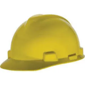 MSA Yellow Standard V-Gard Class E Type I Polyethylene Slotted Hard Cap With Staz-On Suspension