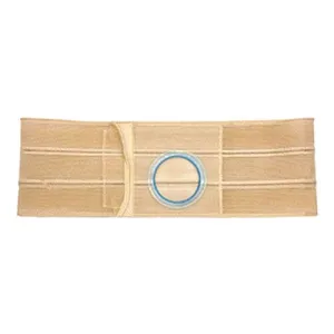 Nu-Hope Support Belt, Original Flat Panel, 2-1/4" Stoma, 6" Wide, Left, 1" From Bottom, Prolapse Strap, Large (36" to 41" Waist), Beige