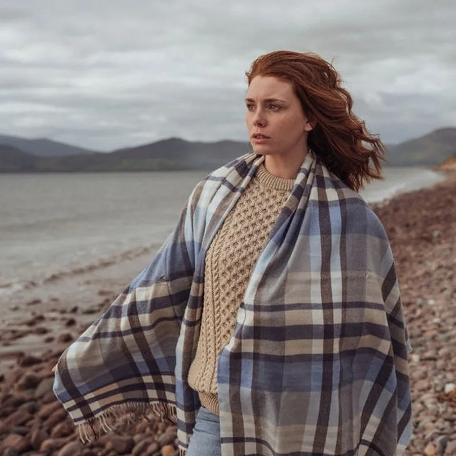 Oversized Merino Scarf | Sky Blue Cornflower