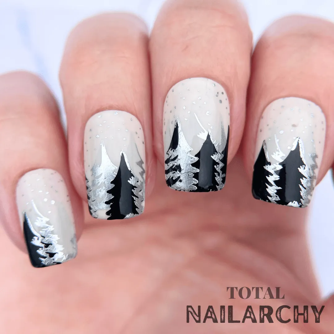 Patterned Winter (CjS-324) Steel Nail Art Layered Stamping Plate