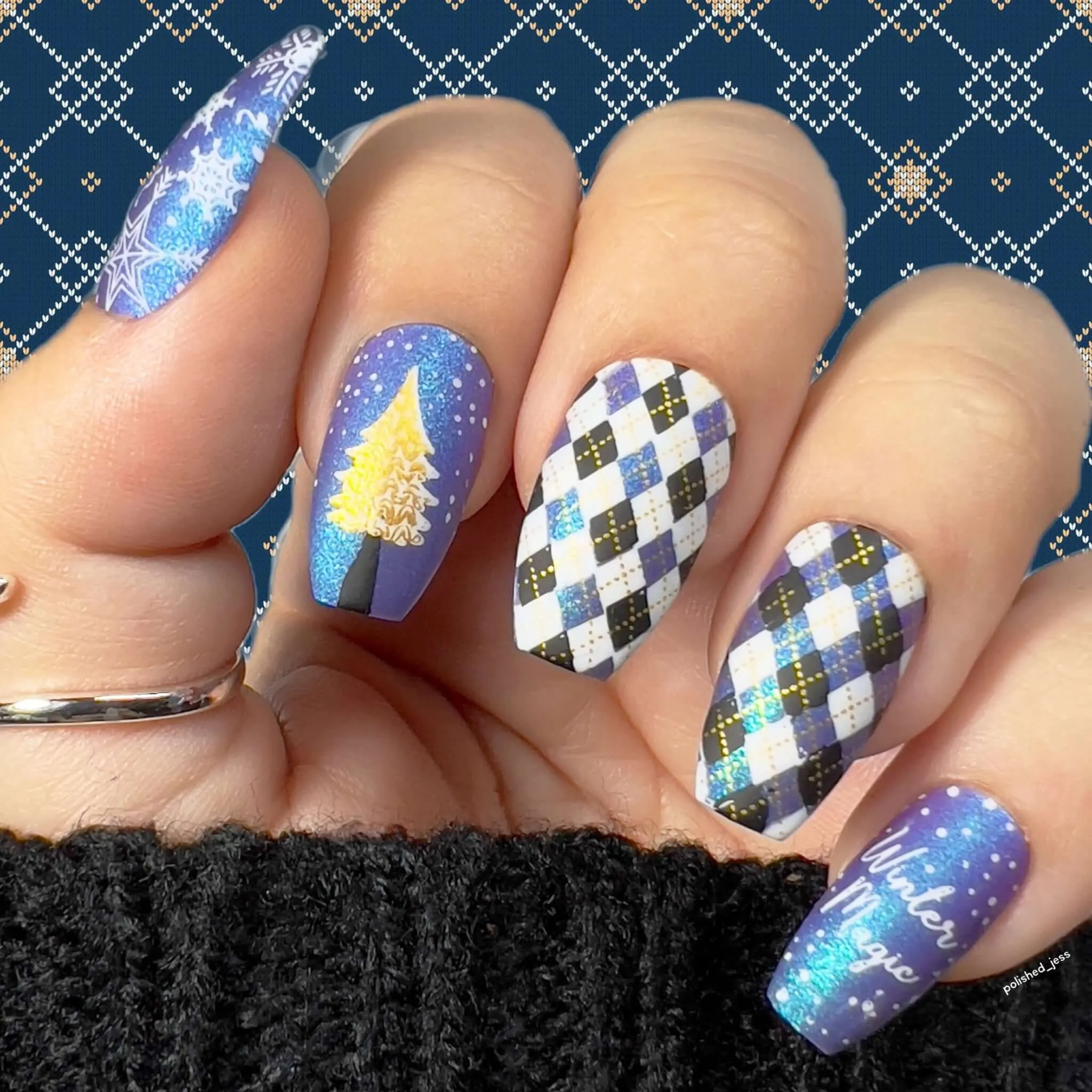 Patterned Winter (CjS-324) Steel Nail Art Layered Stamping Plate