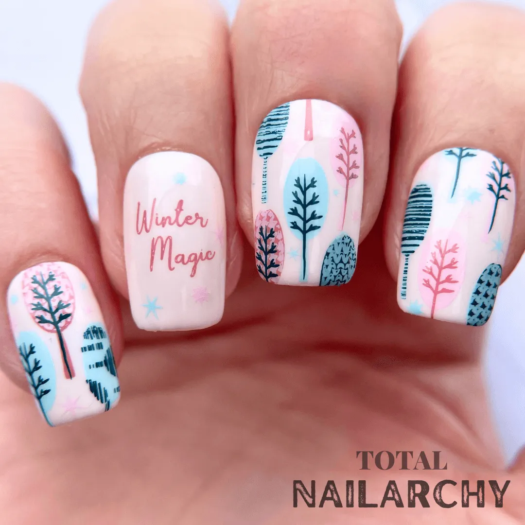 Patterned Winter (CjS-324) Steel Nail Art Layered Stamping Plate