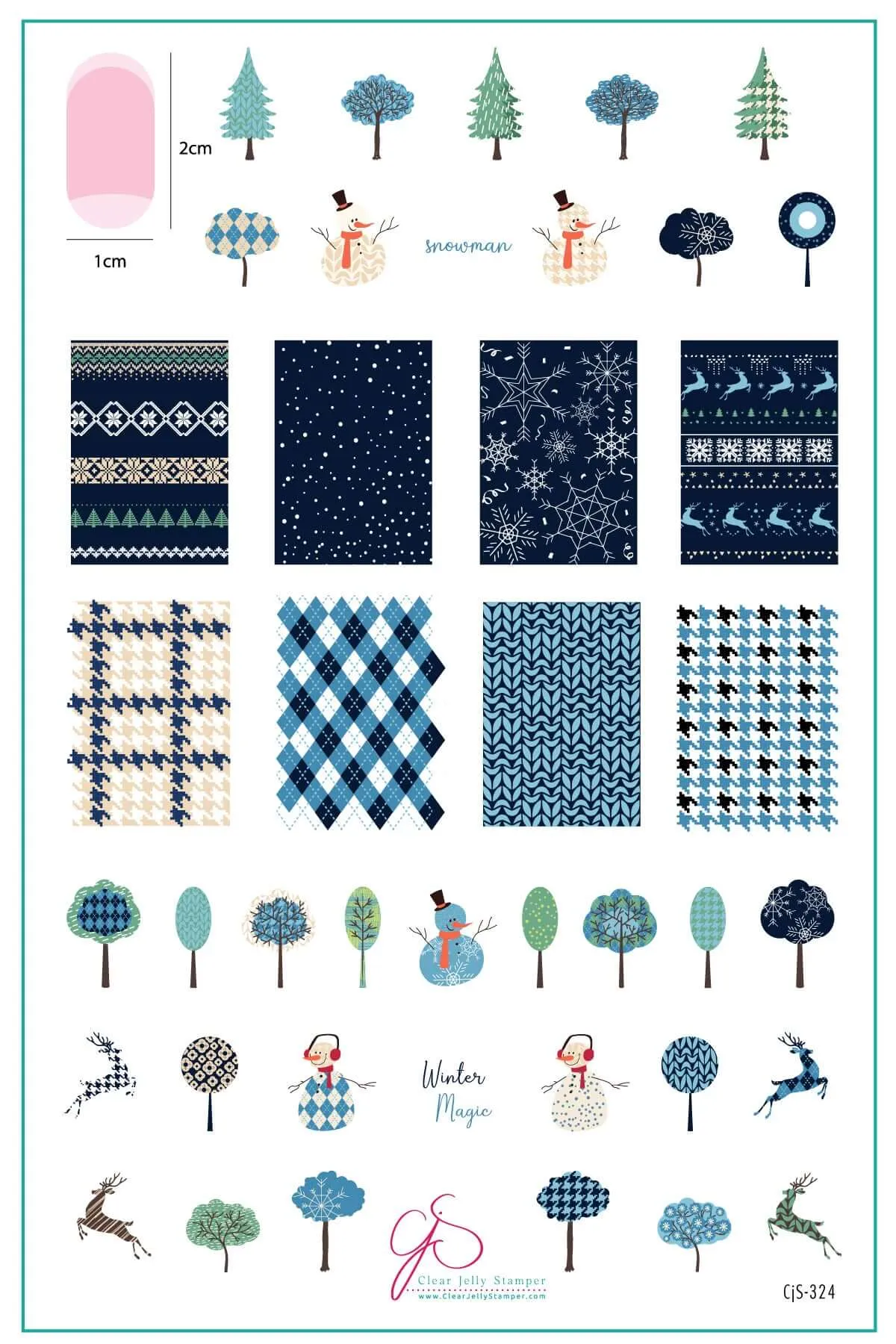 Patterned Winter (CjS-324) Steel Nail Art Layered Stamping Plate
